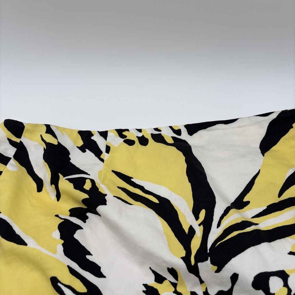 Express Design Studio Skirt Women's Size 12 Floral Design Yellow White Black Zip - Picture 8 of 16